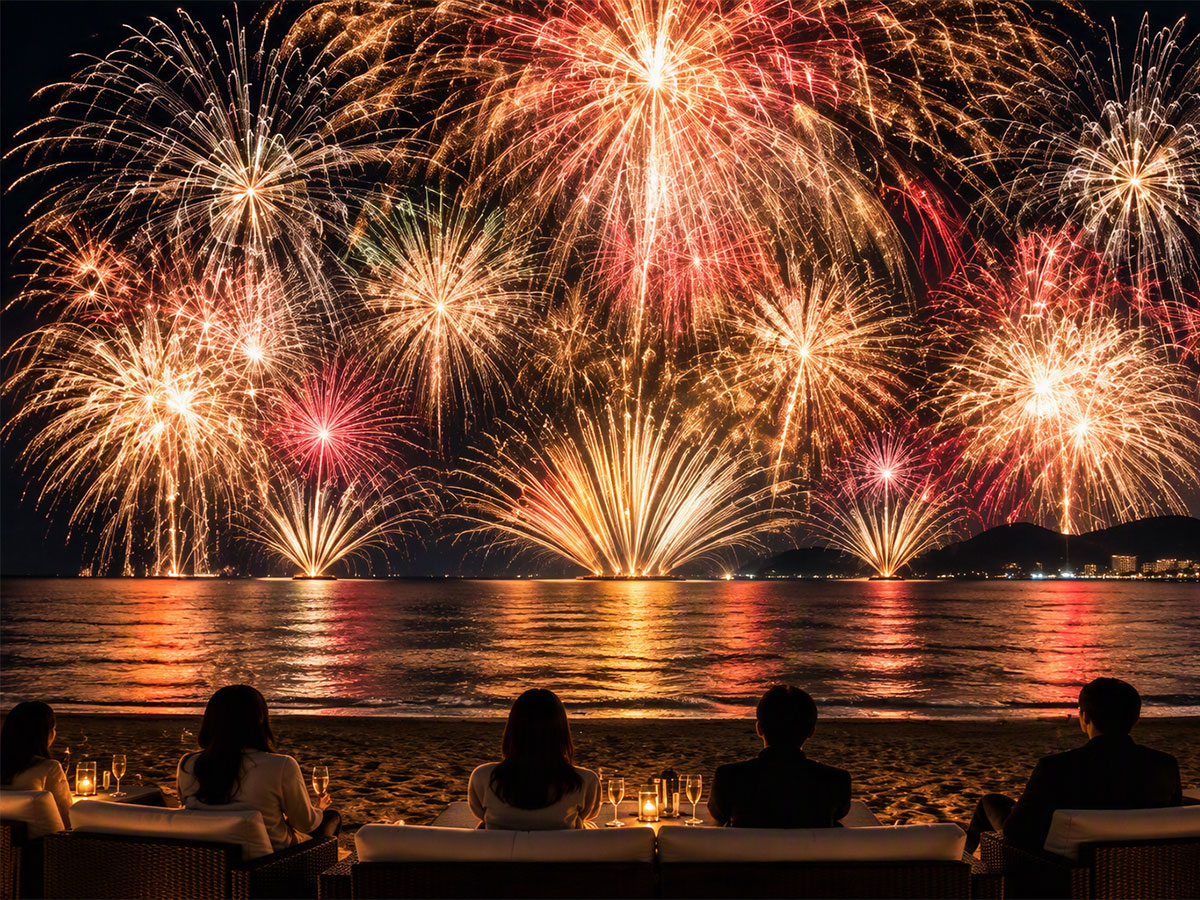 淡路島まつり花火大会 大浜海岸の花火